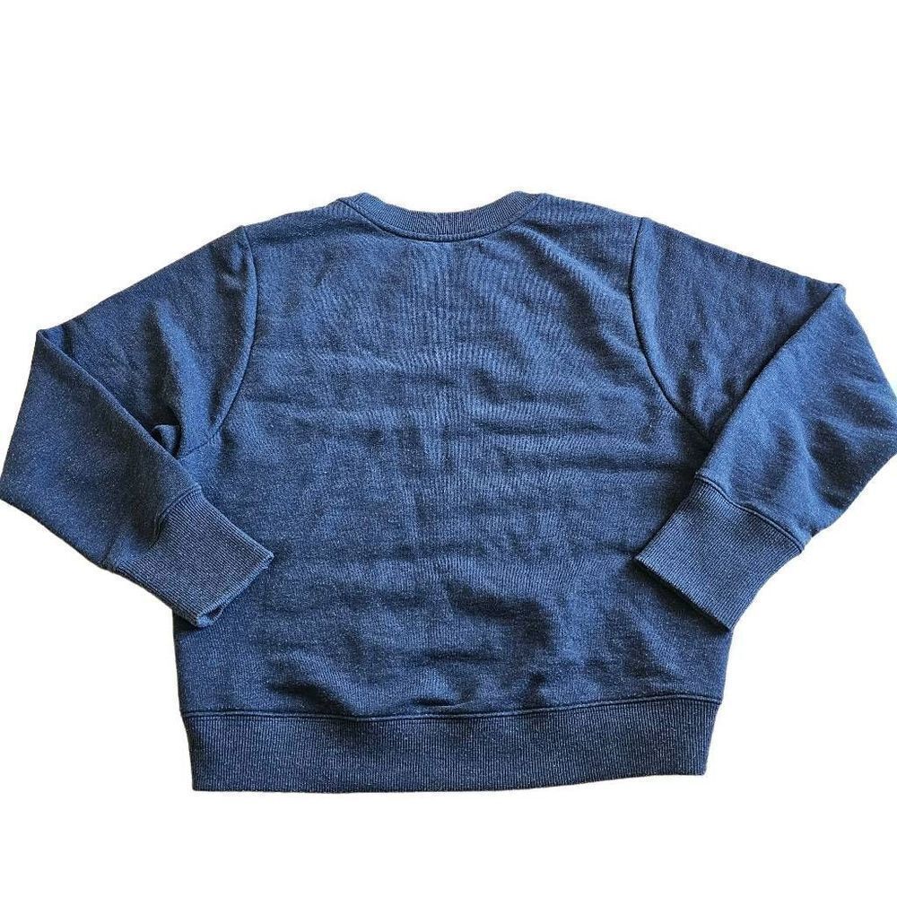 AllSaints womens Sz XSmall gray with blue embroidery sweater - Picture 2 of 8